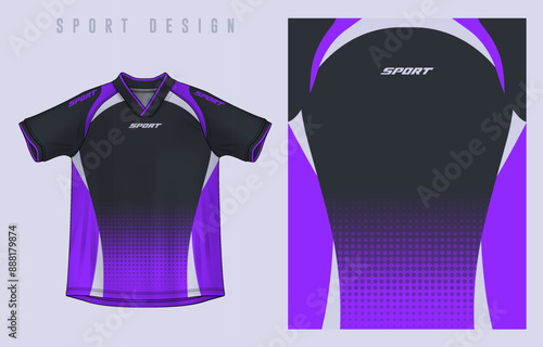 Fabric textile design for Sport t-shirt, Soccer jersey mockup for football club. uniform front view.	