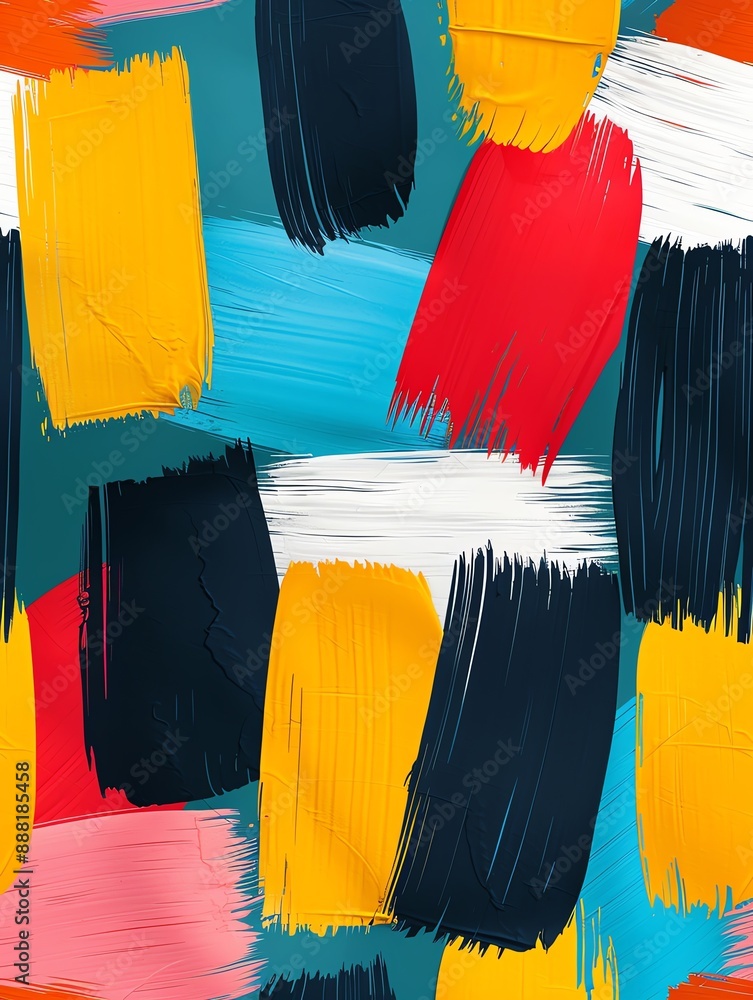 Fototapeta premium Abstract colorful paint brush strokes pattern background