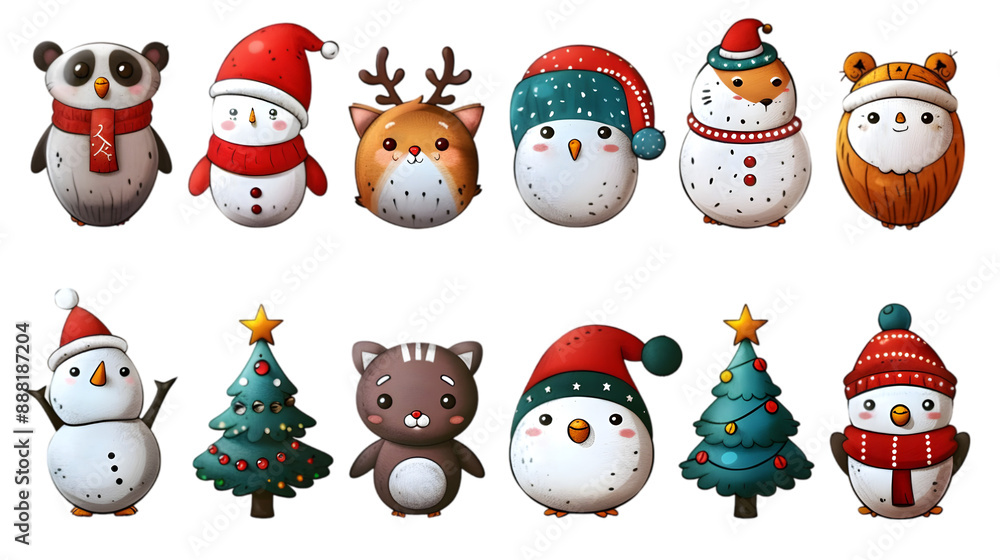 Obraz premium Christmas decoration on transparent background