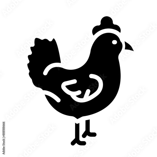 Chicken Vector Glyph Icon Design