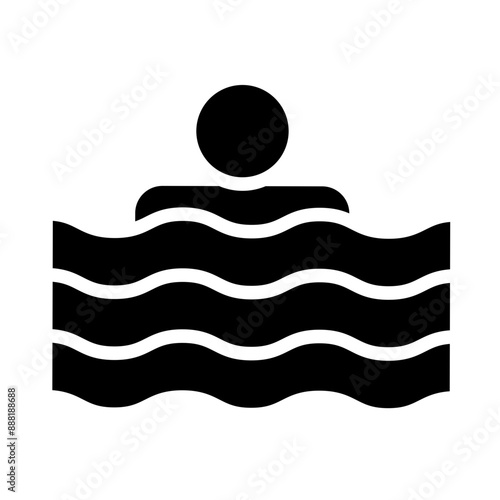 Drowning Vector Glyph Icon Design