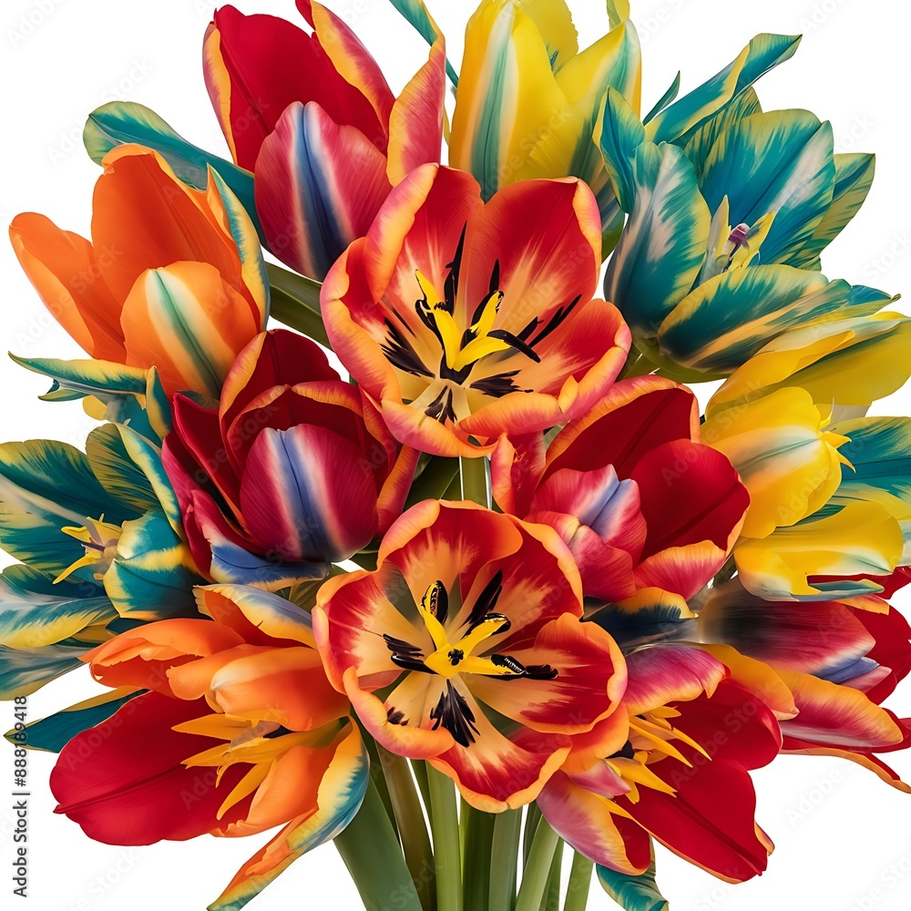 Obraz premium Bunch of parrot style tulips