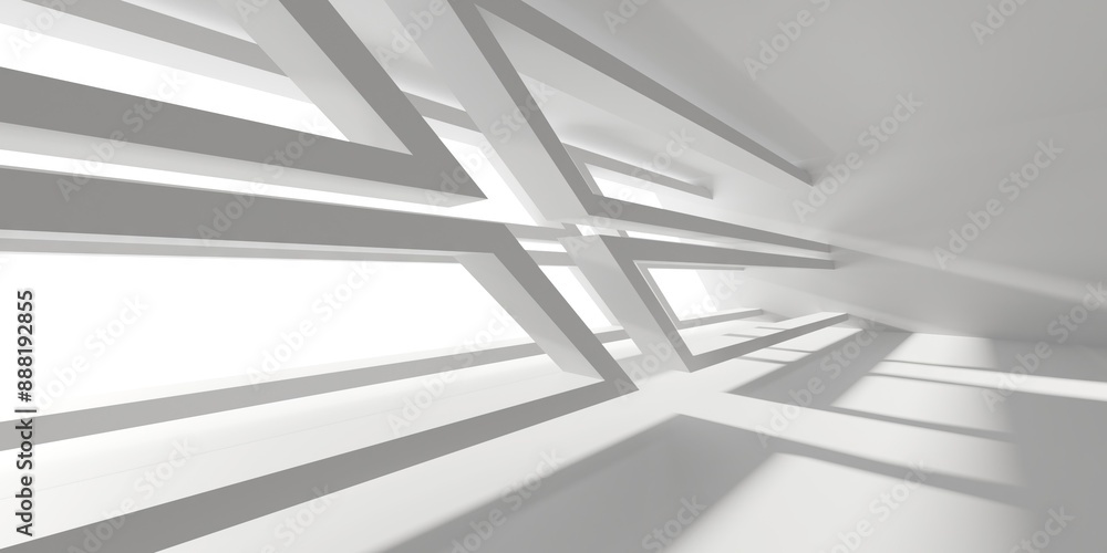 Obraz premium White modern space architectural background. Futuristic design