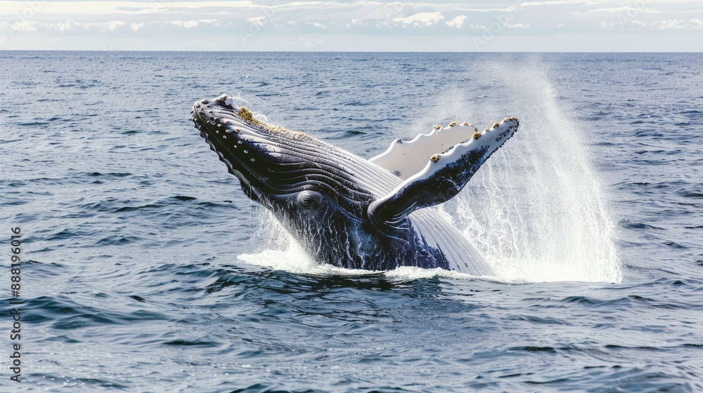 Photograph a whale breaching the ocean surface
