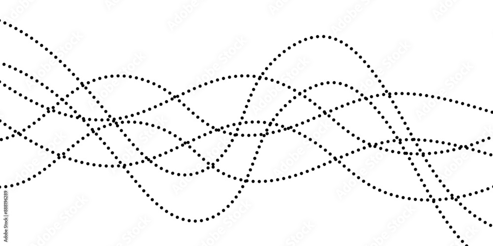 Flowing dots particles wave pattern halftone gradient curve shape isolated on transparent background. halftone black gradient curve shape isolated on white background. Vector in concept of technology Flowing dots particles wave pattern halftone gradient curve shape isolated on transparent background. halftone black gradient curve shape isolated on white background. Vector in concept of technology