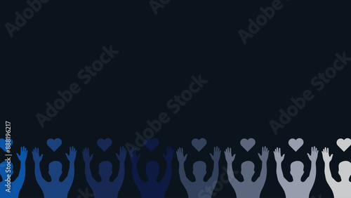 Minimalist diversity background in dark blue color.