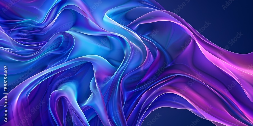 Fototapeta premium Abstract colorful wave pattern of blue and purple flowing lines in a dynamic background digitally generated art concept