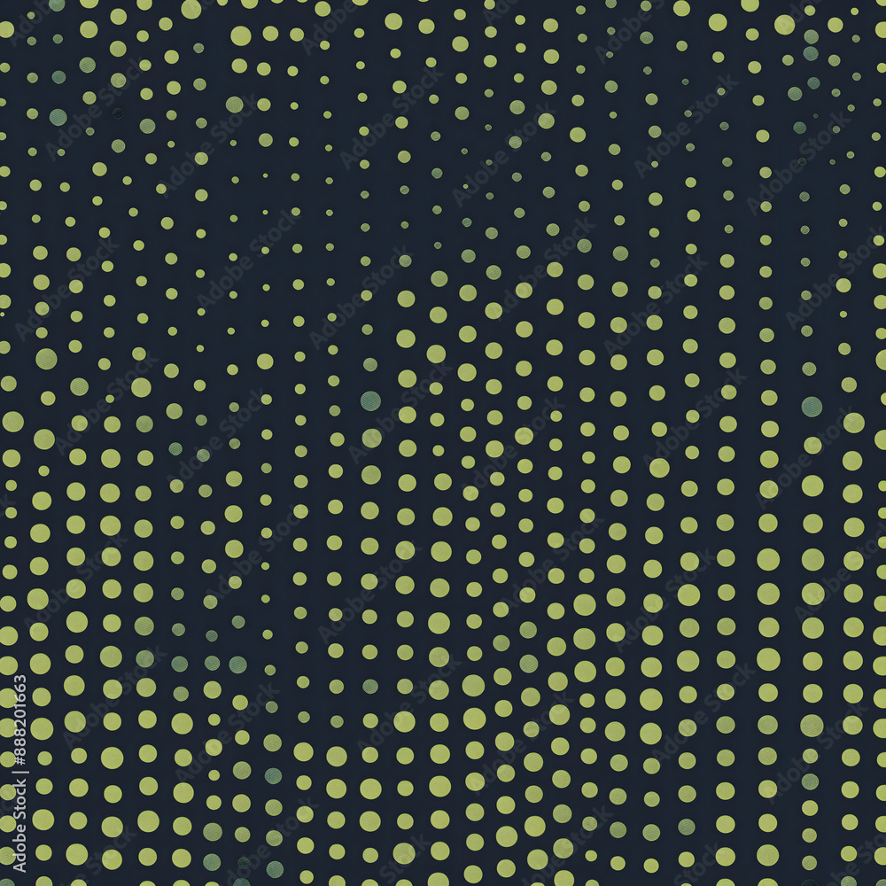Elegant design pattern featuring small scattered dots grey green shades navy blue background. 