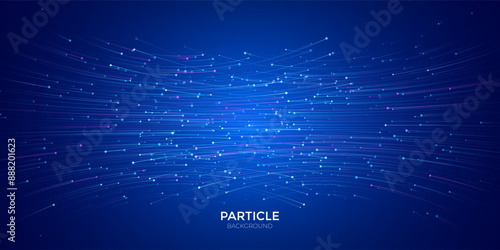 Fiber optic luminous lines moving in opposite direction is suitable for speed and force sensing technology background.