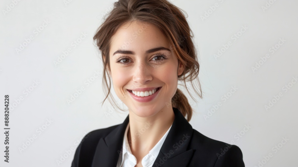 portrait of a smiling businesswoman isolated on white background portrait of a smiling businesswoman isolated on white background