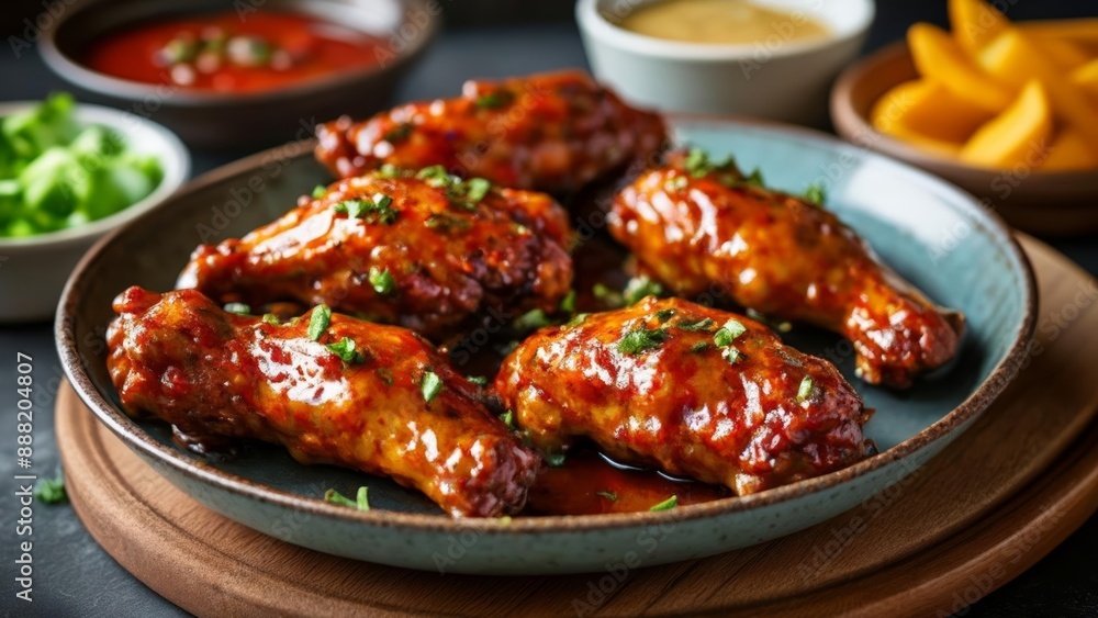 Deliciously grilled chicken wings ready to be savored Deliciously grilled chicken wings ready to be savored