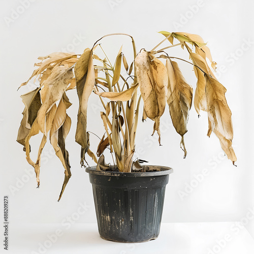 wilted flower in a pot