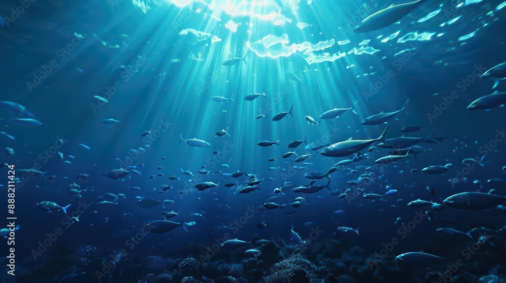Obraz premium The oceanography banner presents an ultramodern