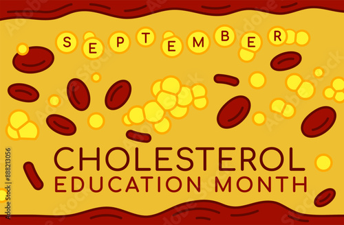 National cholesterol education month. Editable vector illustration.