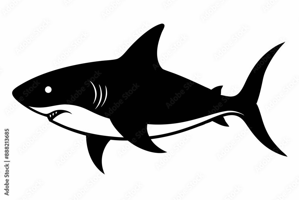 Shark silhouette vector, Silhouette of a shark isolated on white background
Shark silhouette vector, Silhouette of a shark isolated on white background