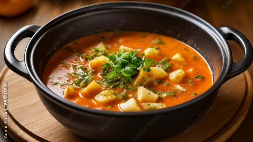 Delicious homemade soup ready to be savored Delicious homemade soup ready to be savored