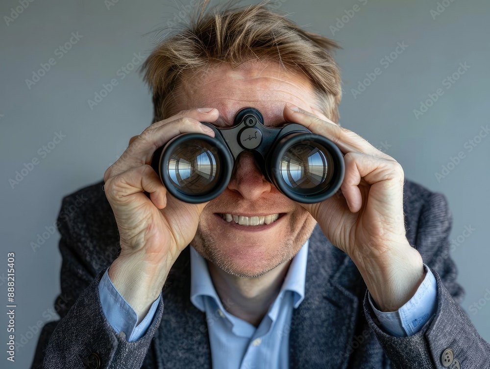 person with binocular person with binocular