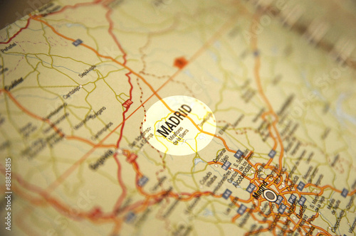 Map including Madrid, Spain capital