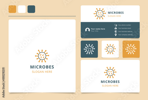 Microbes logo design featuring microorganisms for a science related business