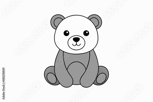 Bear animal color vector illustration. 