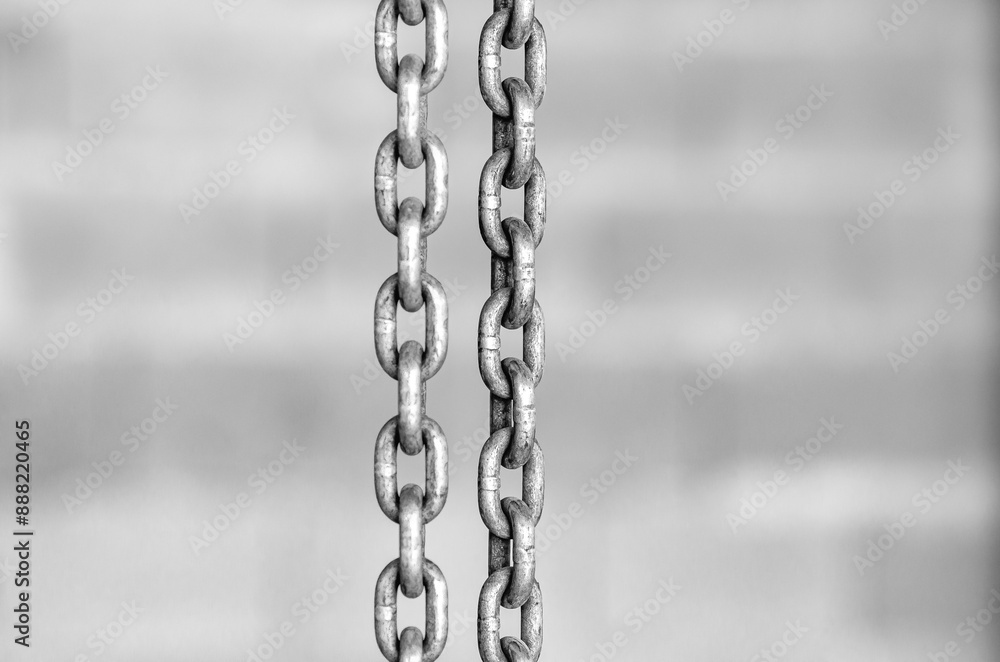 Metal chain on gray background Metal chain on gray background