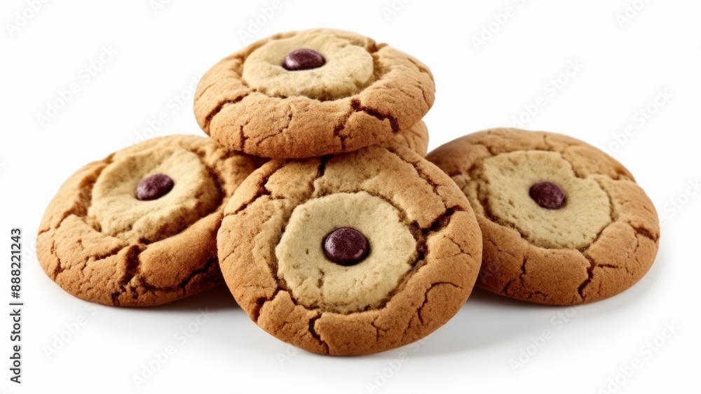 Deliciously baked cookies with chocolate chips Deliciously baked cookies with chocolate chips