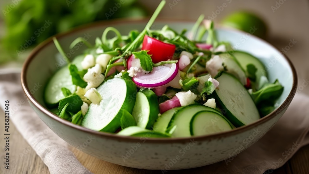 Fresh and vibrant salad ready to be savored Fresh and vibrant salad ready to be savored