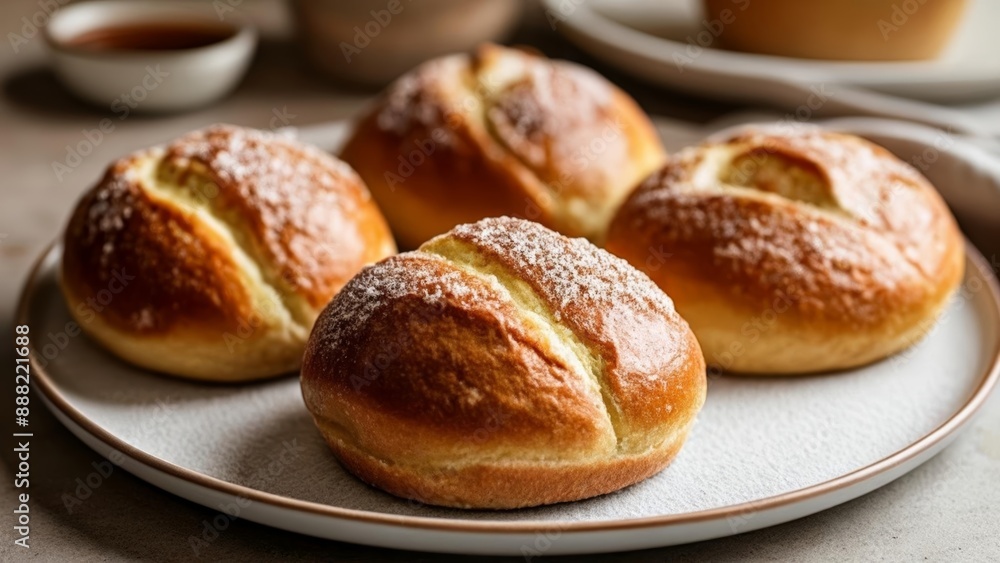 Deliciously baked bread rolls ready to be savored Deliciously baked bread rolls ready to be savored