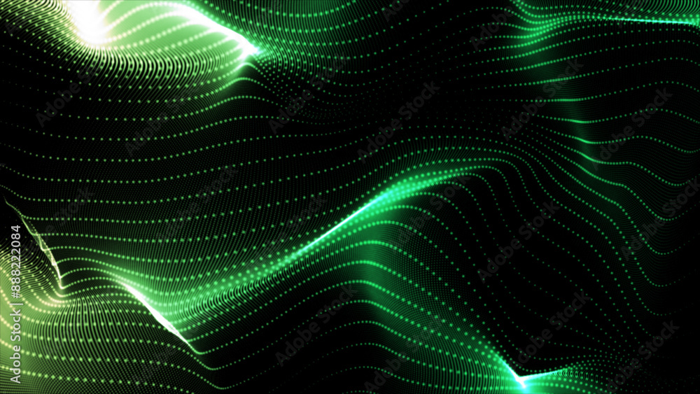 Abstract motion digital green dots wave futuristic technology background. Abstract dots background Abstract motion digital green dots wave futuristic technology background. Abstract dots background