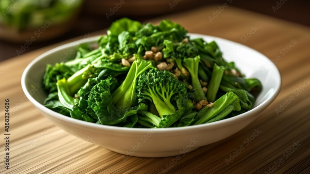Fresh and vibrant green salad ready to be enjoyed Fresh and vibrant green salad ready to be enjoyed