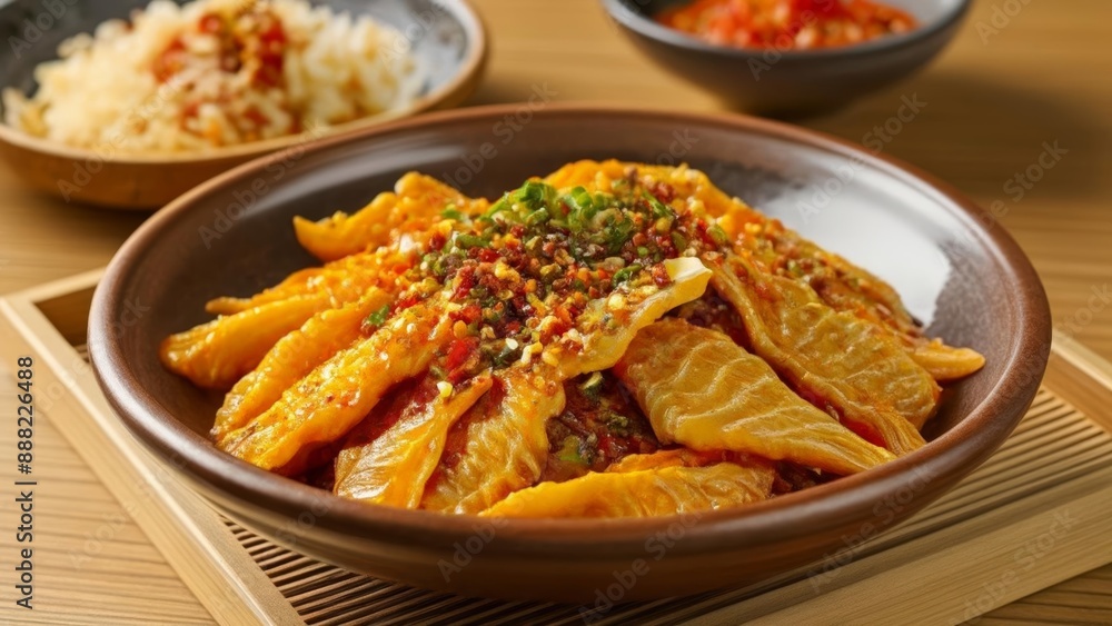 Deliciously seasoned fish fillets ready to be savored Deliciously seasoned fish fillets ready to be savored