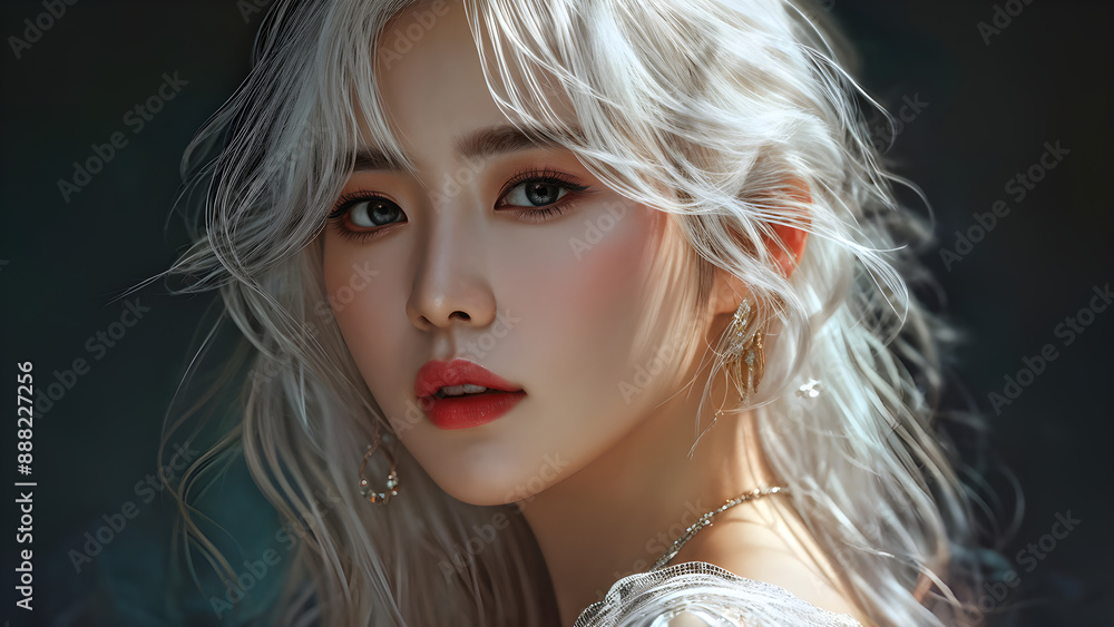 Neon Muse: A K-Pop idol shines bright with captivating charm. generative AI Neon Muse: A K-Pop idol shines bright with captivating charm. generative AI