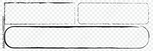 Vintage comic book panel: rectangular frame with rough distressed edges. Clean white interior space, hand-drawn black borders and weathered corners. Black Brush frame. Eps 10.