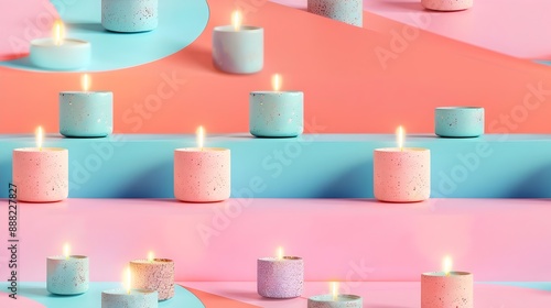 Thanksgiving and Autumn Background with Minimalistic Decorations of Mini Candles, Perfect for Seasonal Decor