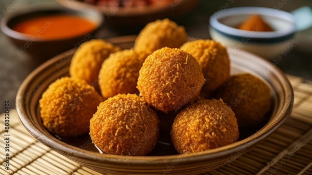 Delicious goldenbrown fried food ready to be savored Delicious goldenbrown fried food ready to be savored