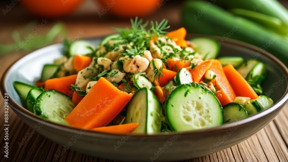Fresh and vibrant salad ready to be savored Fresh and vibrant salad ready to be savored