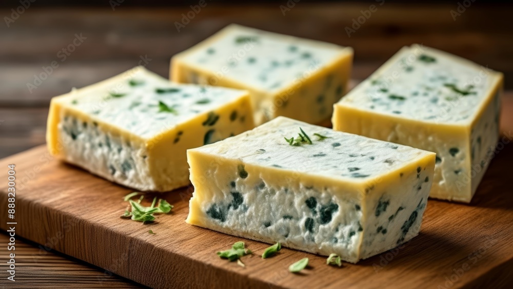 Deliciously creamy blue cheese ready to be savored Deliciously creamy blue cheese ready to be savored