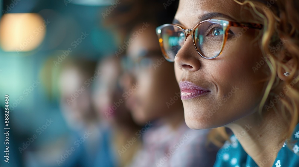 A diverse group of adults, engaged and focused, are watching or listening to something captivating, showing deep interest and concentration in what they are experiencing. A diverse group of adults, engaged and focused, are watching or listening to something captivating, showing deep interest and concentration in what they are experiencing.