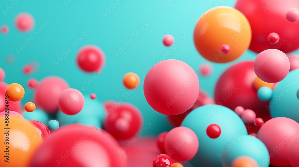 Abstract colorful spheres floating on blue background. Abstract colorful spheres floating on blue background.
