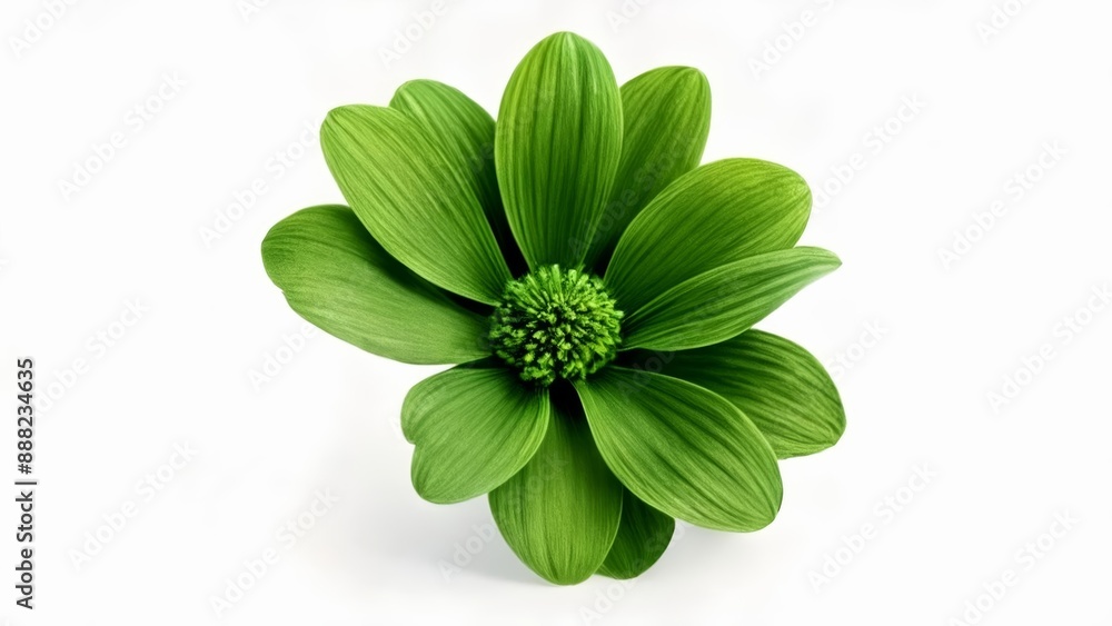 Fresh and vibrant green flower in bloom