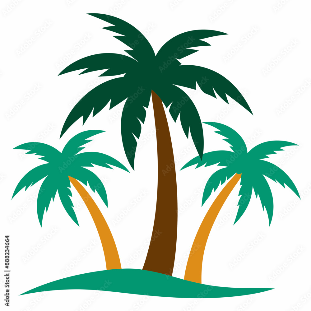 palm trees vector illustration on white background palm trees vector illustration on white background