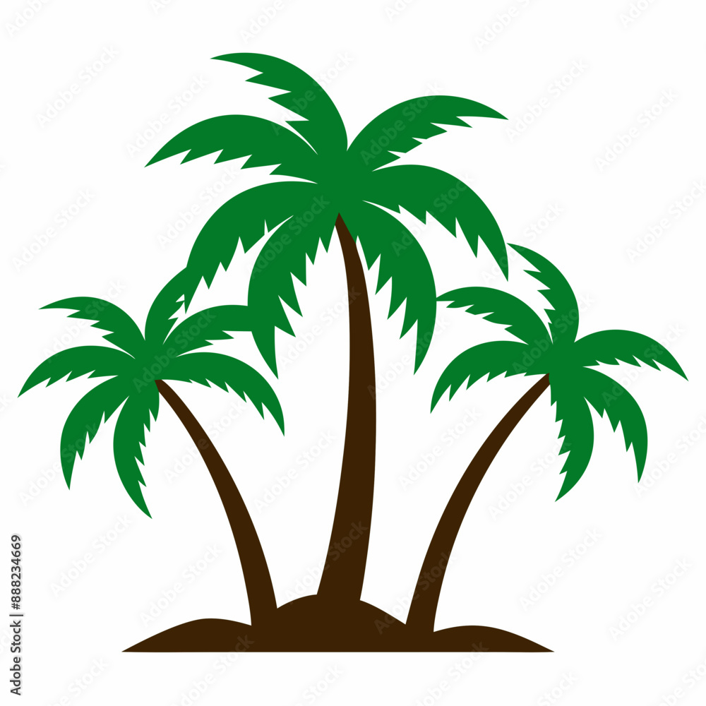 Fototapeta premium palm trees vector illustration on white background