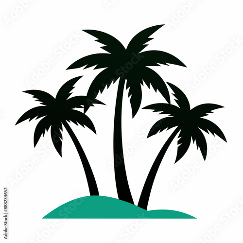 palm trees vector illustration on  white background