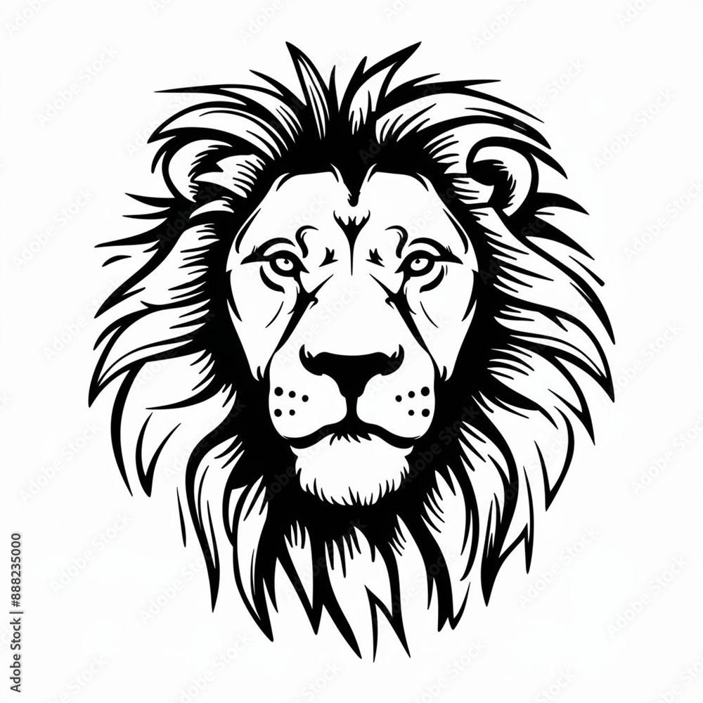 Fototapeta premium lion head line art vector style image