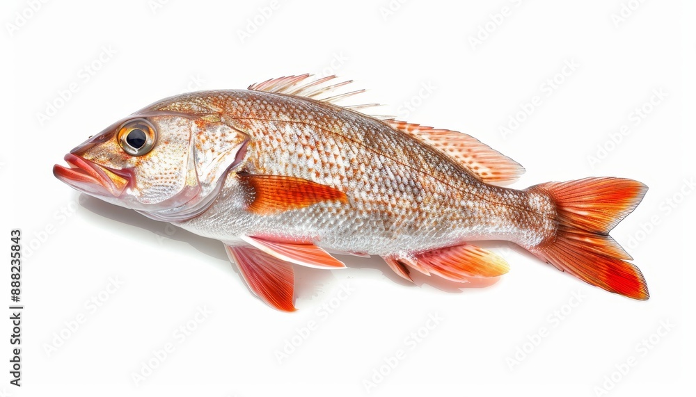 Red fish alone on white backdrop Red fish alone on white backdrop