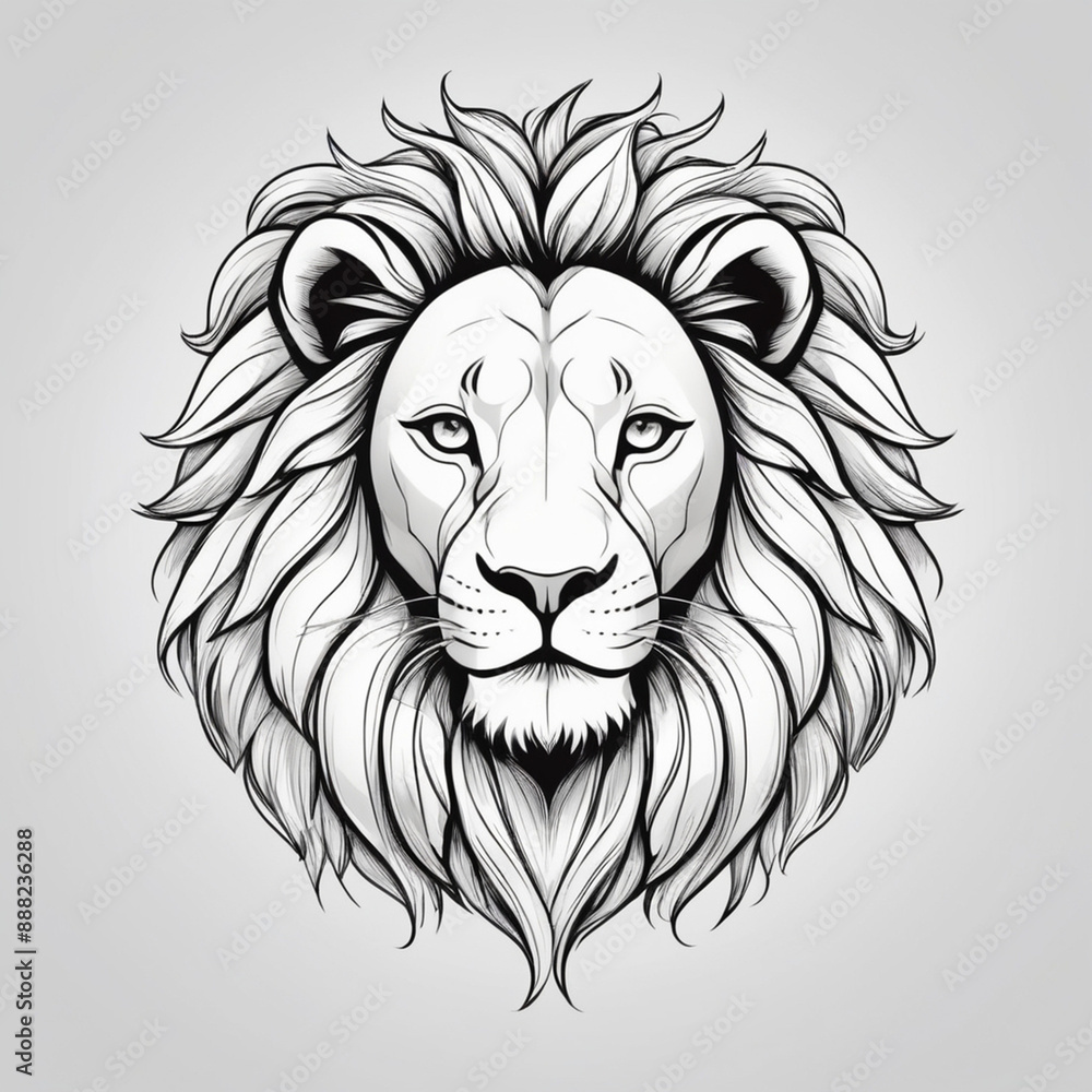lion head line art vector style image lion head line art vector style image