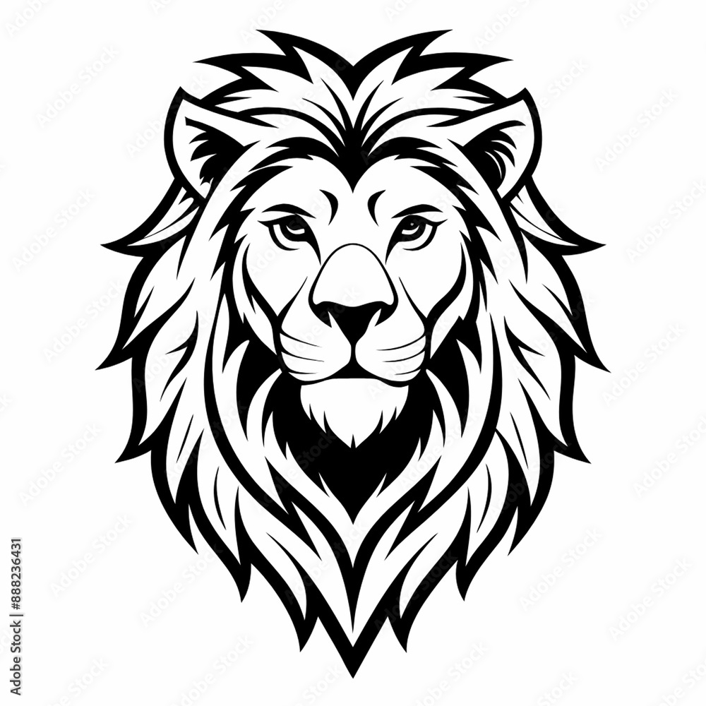 lion head line art vector style image lion head line art vector style image