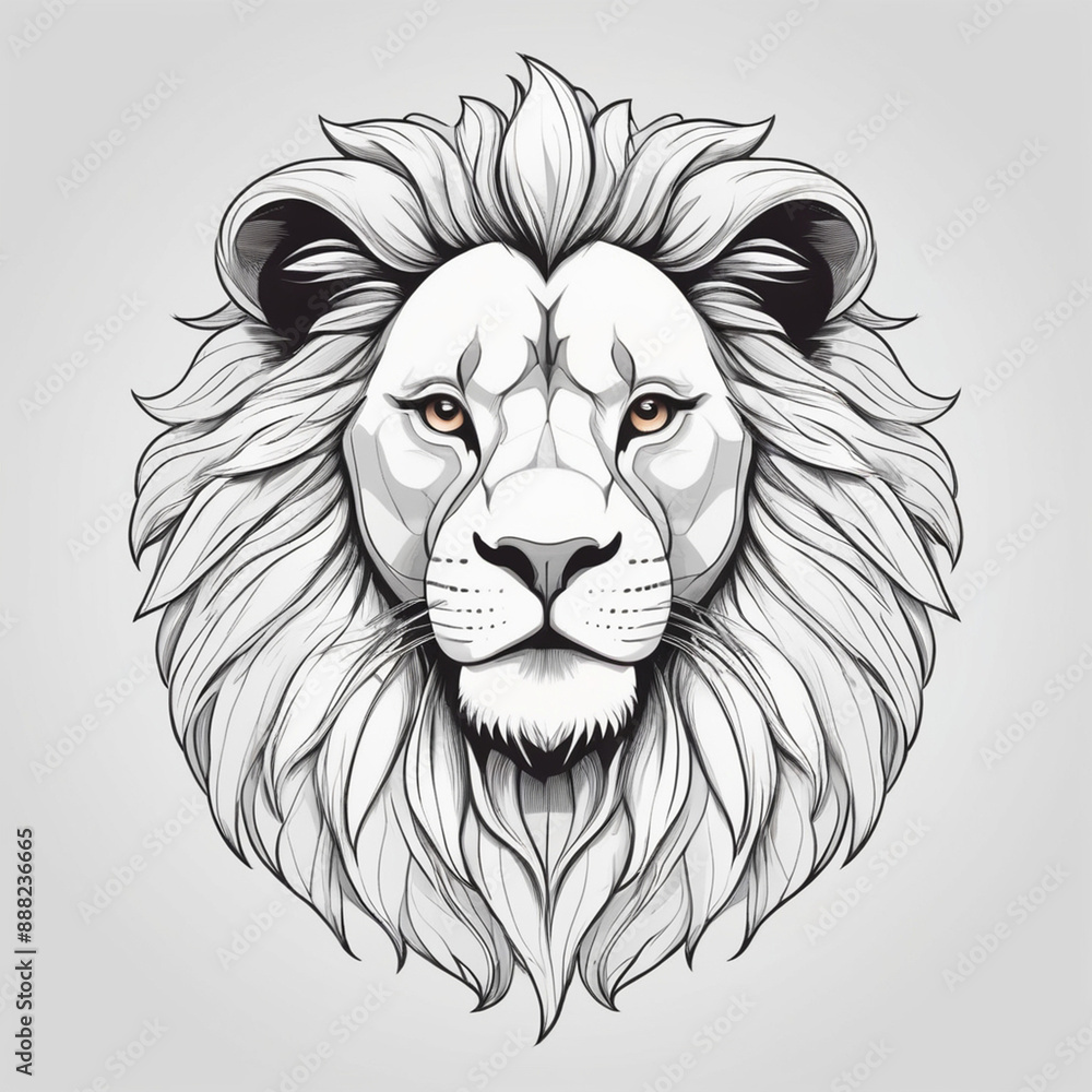 lion head line art vector style image lion head line art vector style image