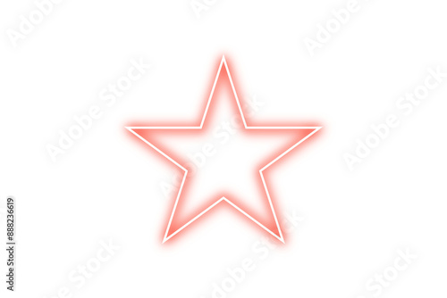 red neon star isolated. Single red star on transparent background. red star vector. red star isolated on white