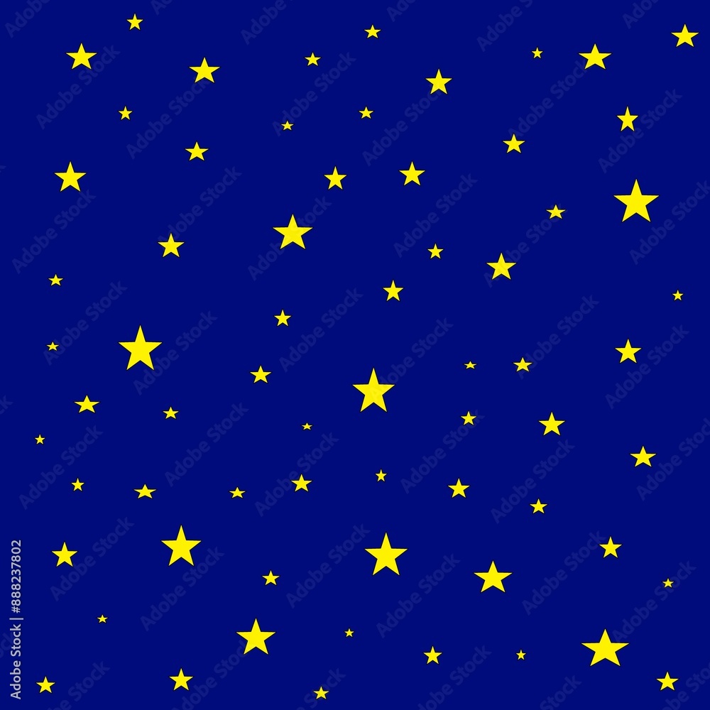 Blue night sky with stars, Blue background with beautiful stars, Star pattern, Illustration Blue night sky with stars, Blue background with beautiful stars, Star pattern, Illustration